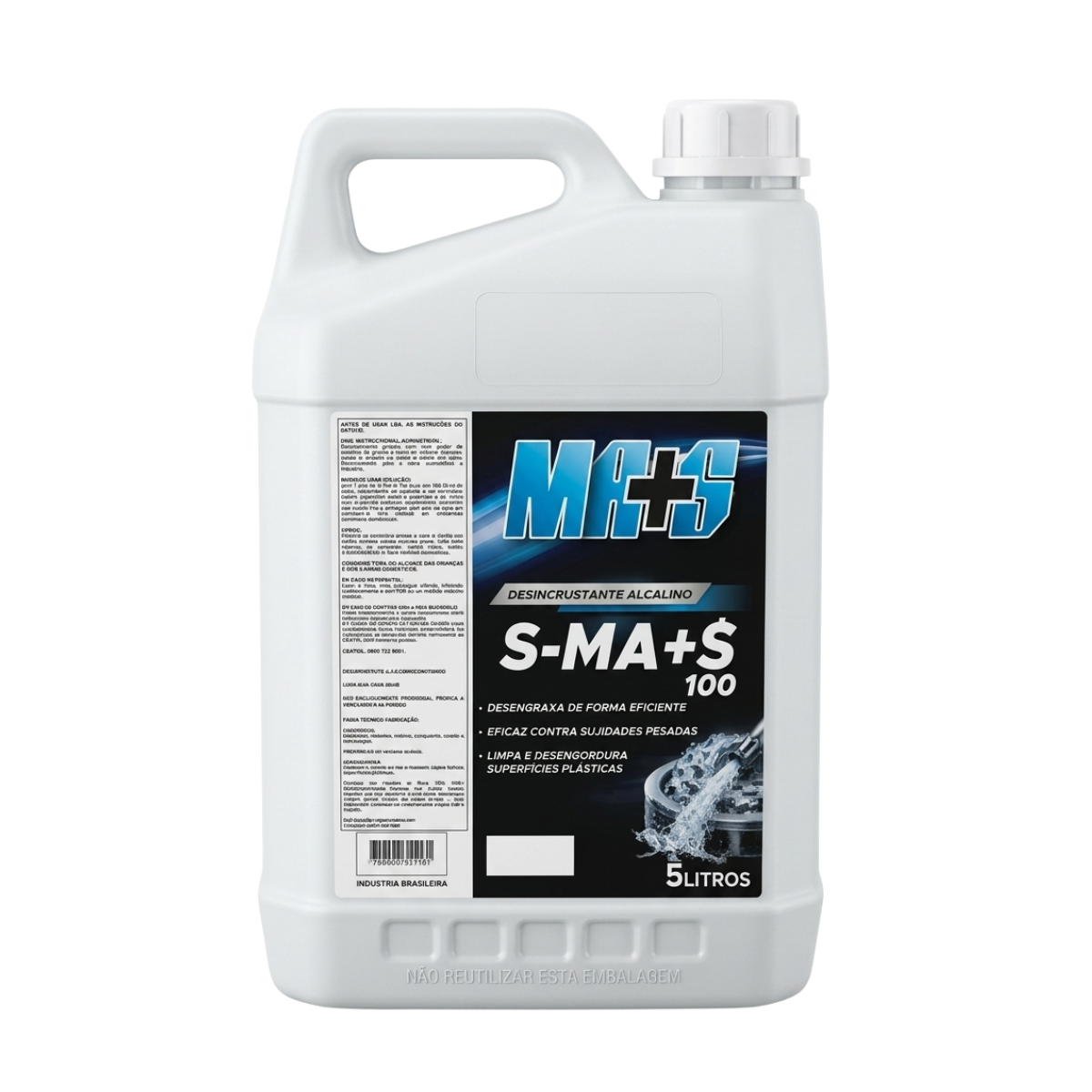 S-100 - Desincrustante Alcalino 5LTs - 1L de Produto P/ até 100L de água.