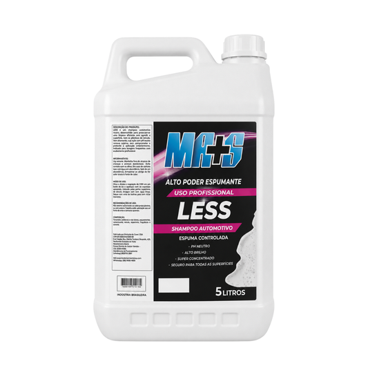 LESS - Shampoo Automotivo 5LTs - 1L de Produto P/ até 100L de água.
