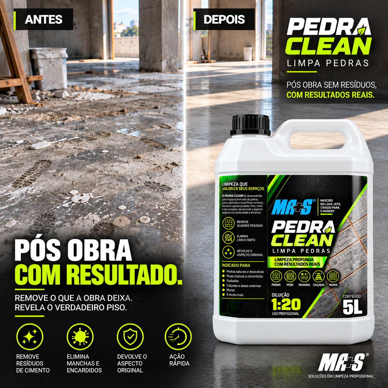 PedraClean 1:20 - Limpa Pisos Concentrado 5L