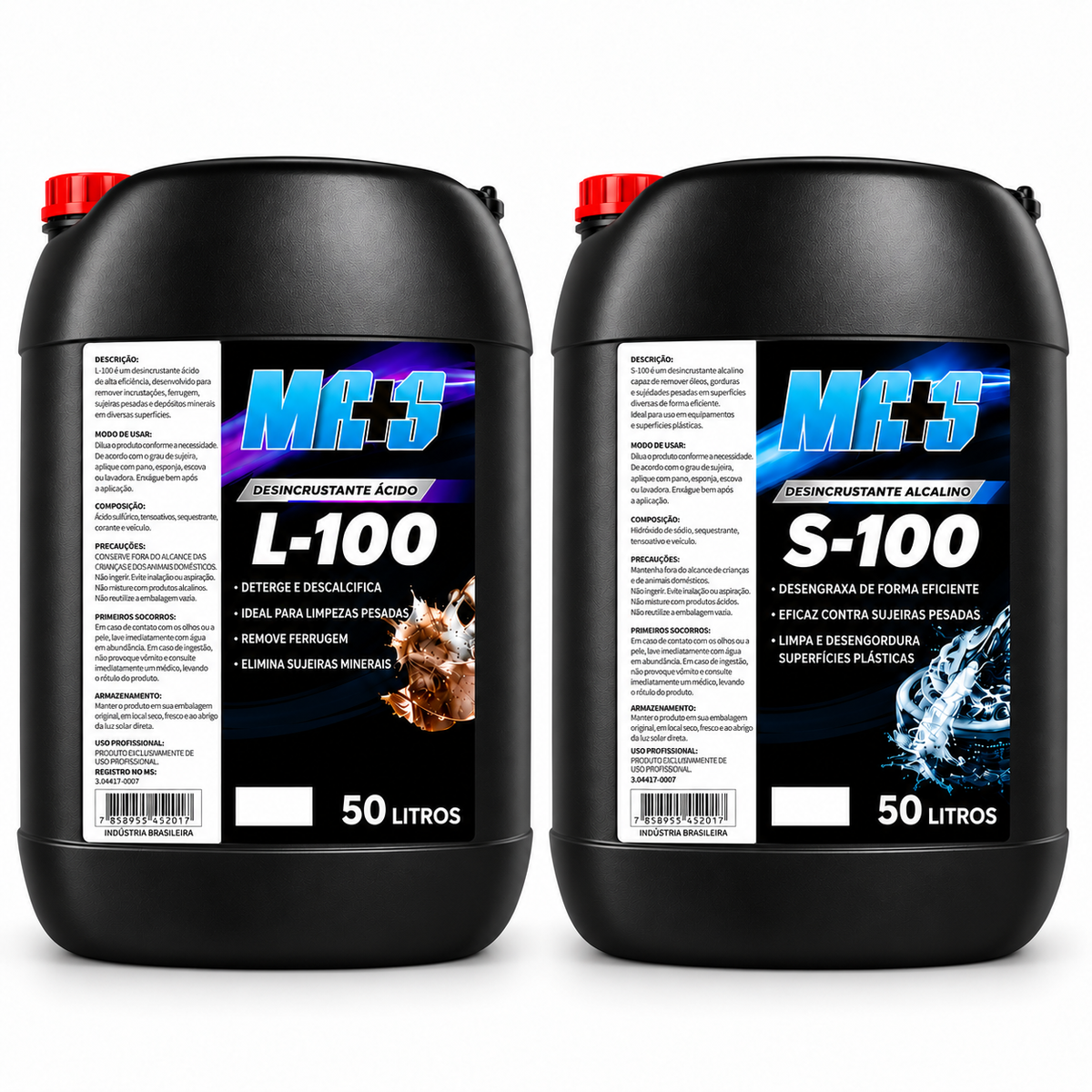 CASAL 1/100: Desincrustante Ácido + Alcalino 50L - Diluição 1 P/ 100