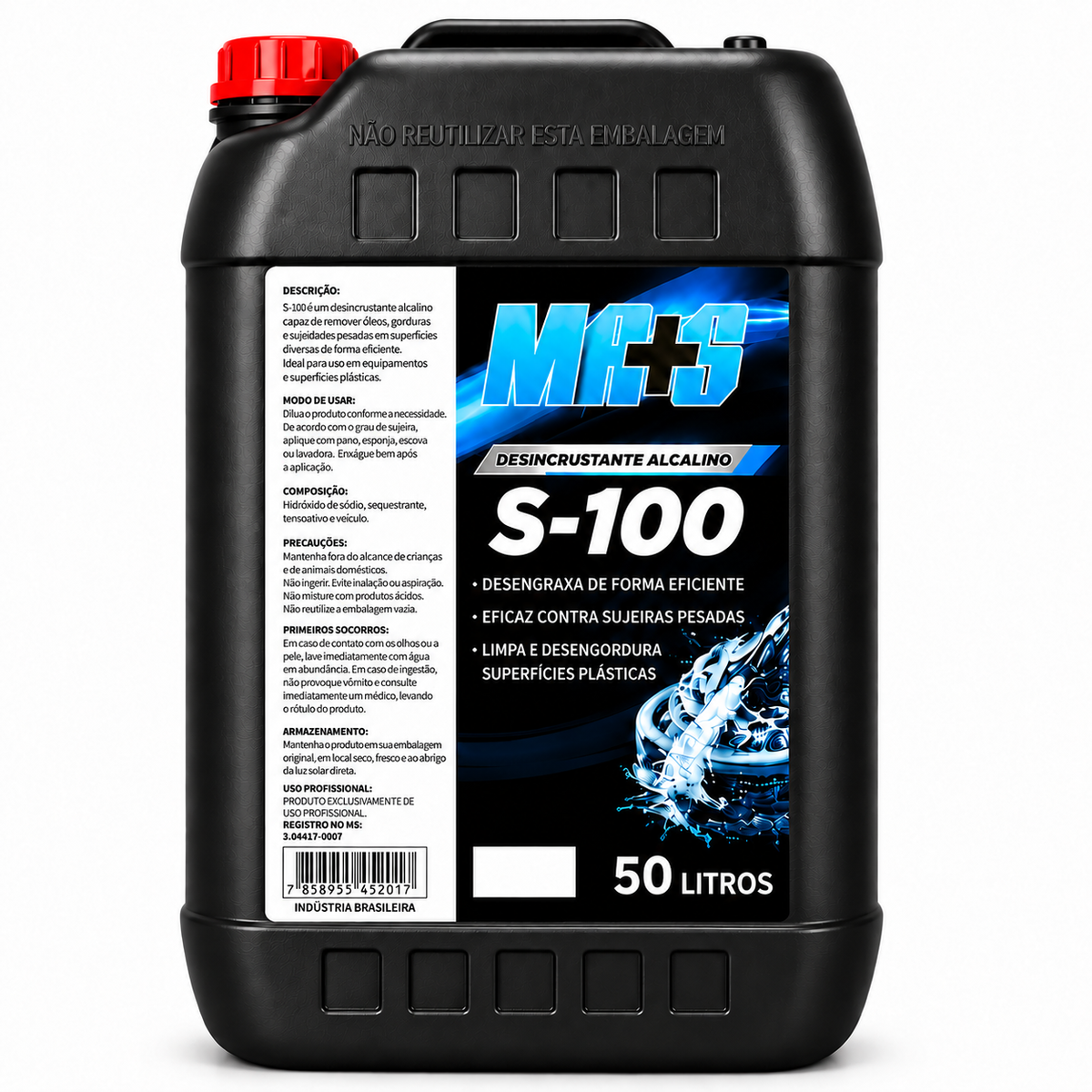 S-100 - Desincrustante Alcalino  50L - Diluição 1 P/ 100
