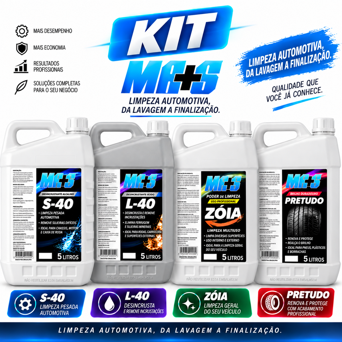 KIT -  Flotador APC + Desincrustante Ácido + Alcalino + Pretinho